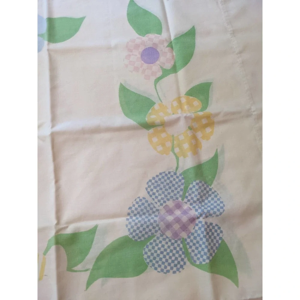 Vintage 70s Pillowcase, Anita Wagenvoord Patchwork Floral Design, Floral Bedding